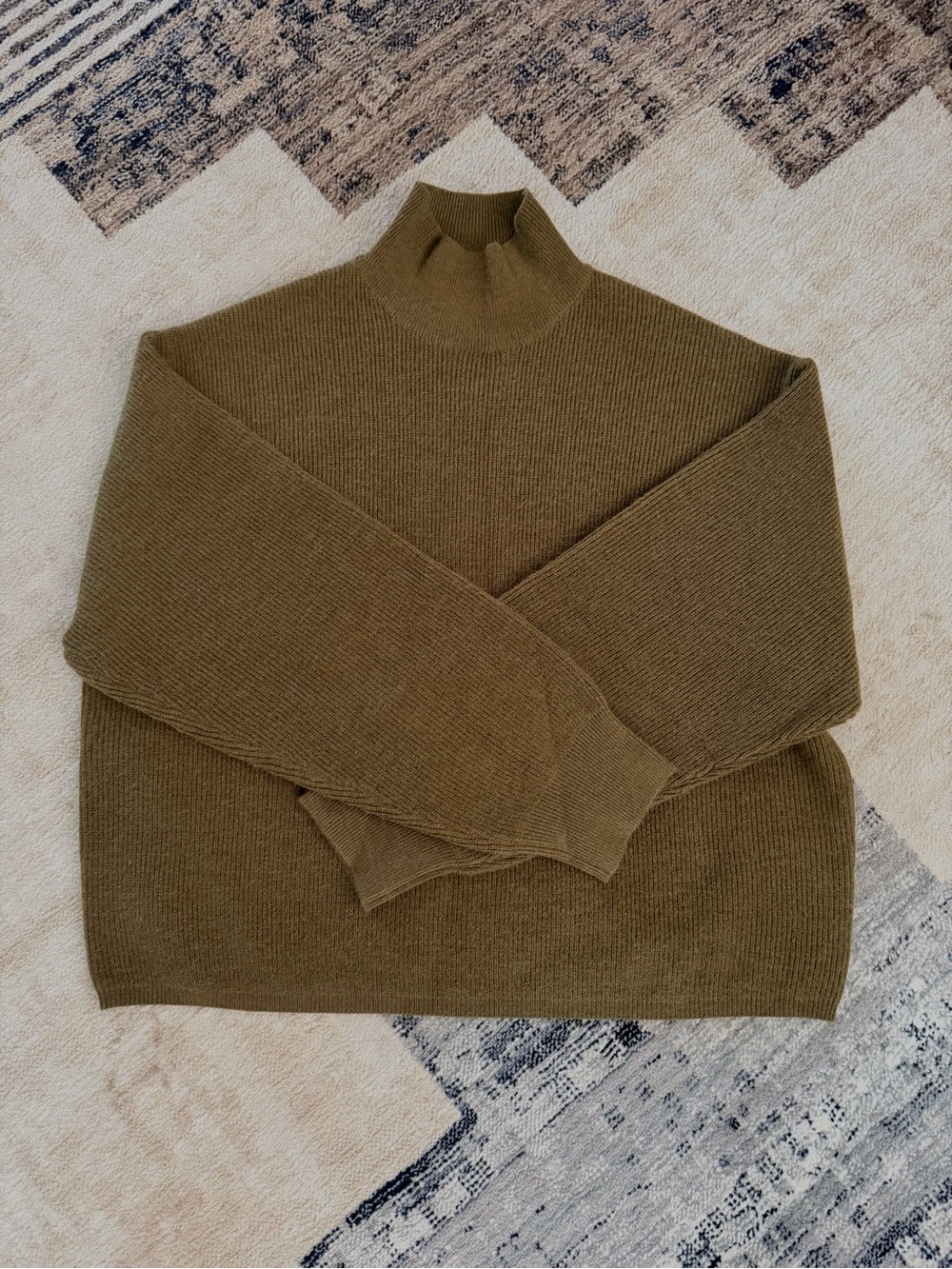 Zara Olive Green Turtleneck Sweater